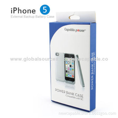 External Backup Battery Cases for iPhone 5/5S/5C, 2,200mAh Capacity with Various Colors Available